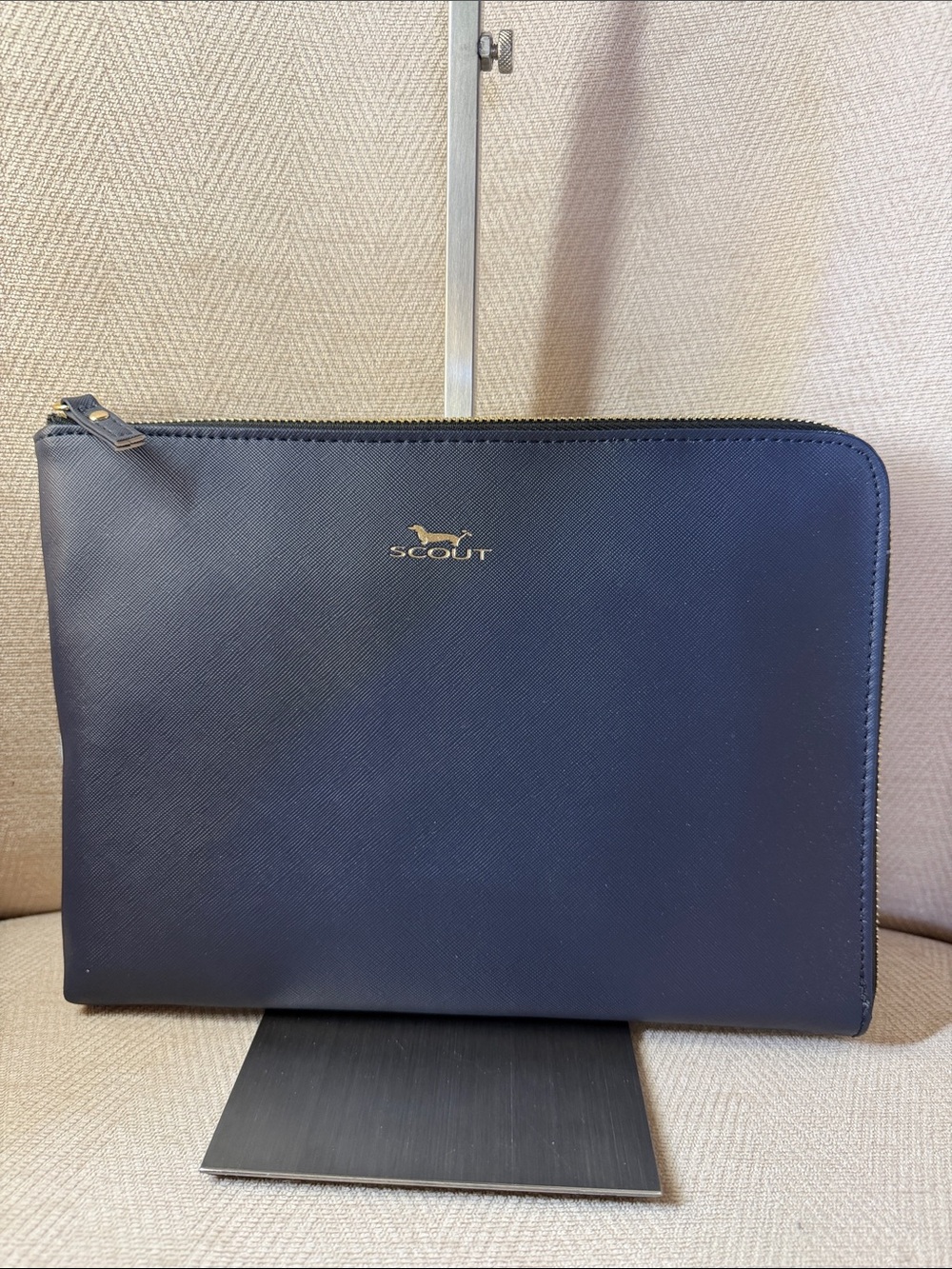 Scout Navy Zip IPod and Tablet Sleeve with Gold Logo